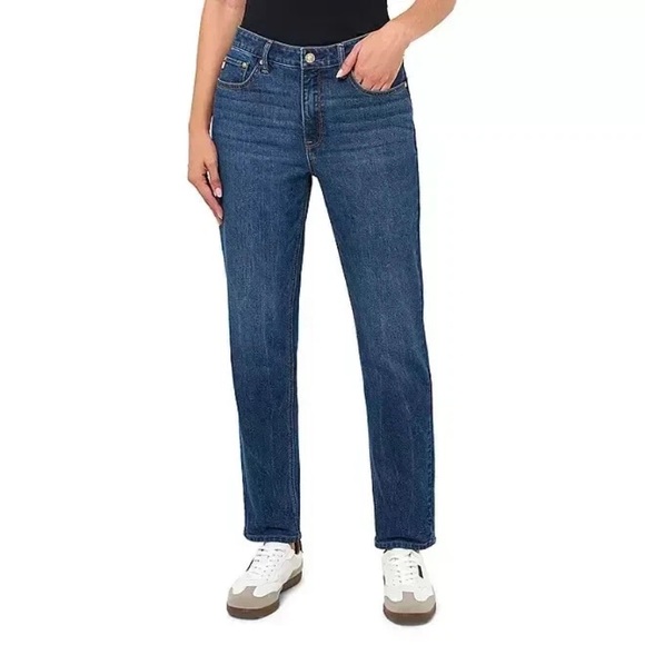 Seven7 Denim - Seven7 Women's 90's High Rise Dark Blue Denim  Straight Jeans Size 14